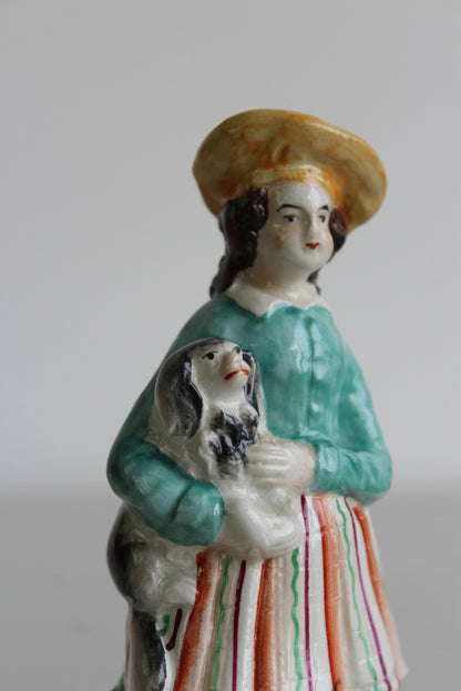 Staffordsire Figurine Girl & Dog - Kernow Furniture