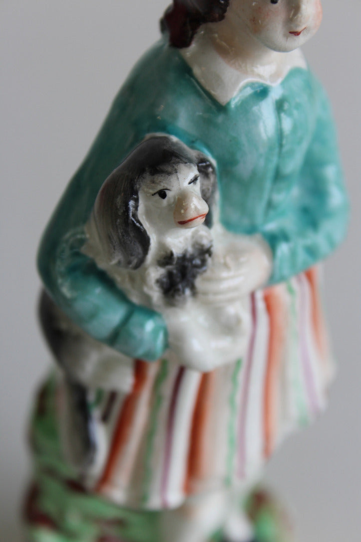 Staffordsire Figurine Girl & Dog - Kernow Furniture