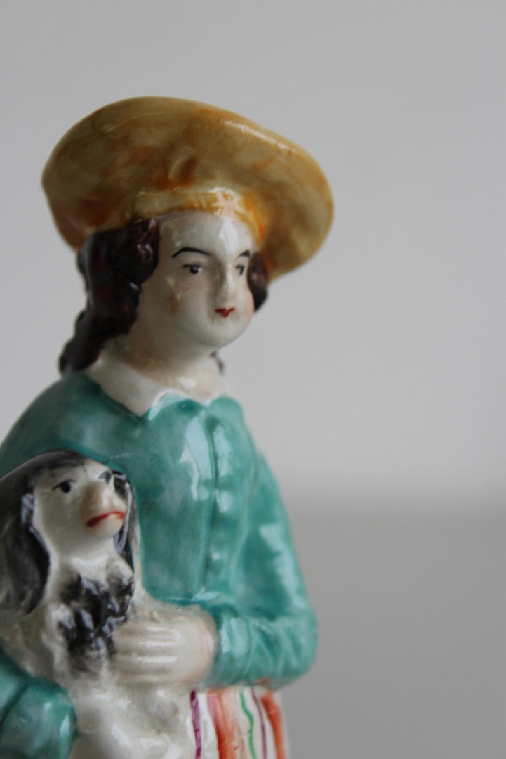 Staffordsire Figurine Girl & Dog - Kernow Furniture