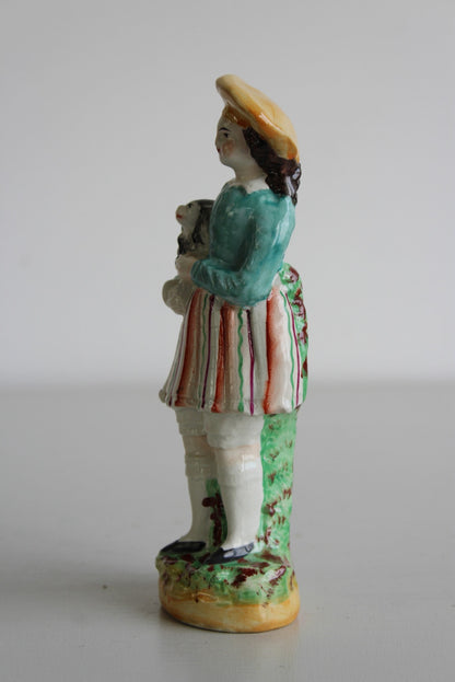 Staffordsire Figurine Girl & Dog - Kernow Furniture