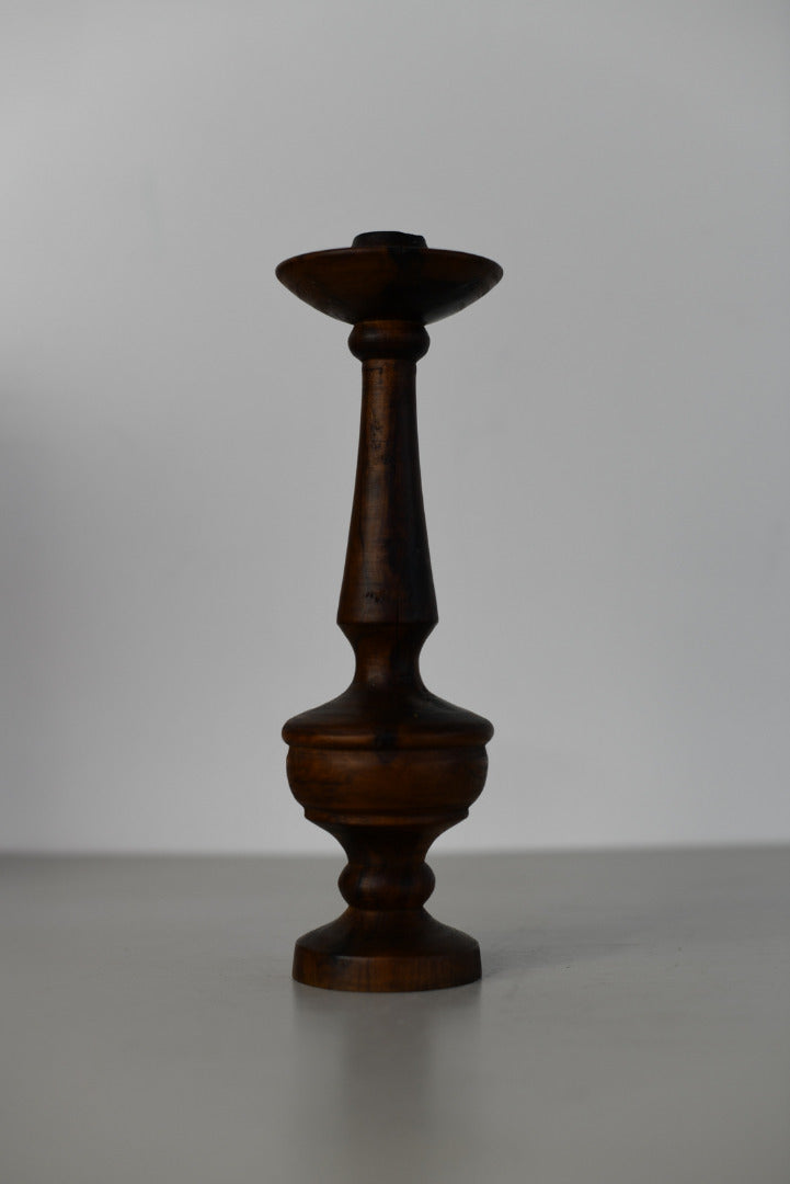 Turned Walnut Candlestick - Kernow Furniture