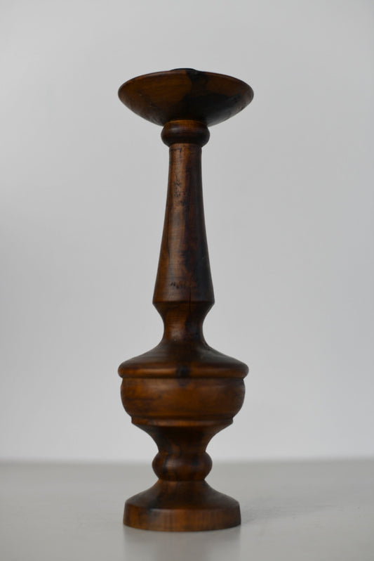 Turned Walnut Candlestick - Kernow Furniture