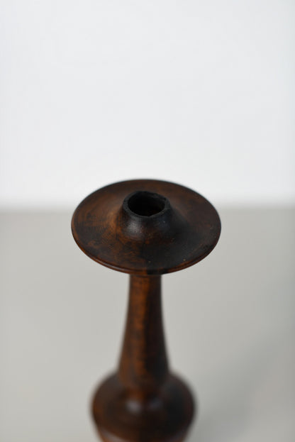 Turned Walnut Candlestick - Kernow Furniture