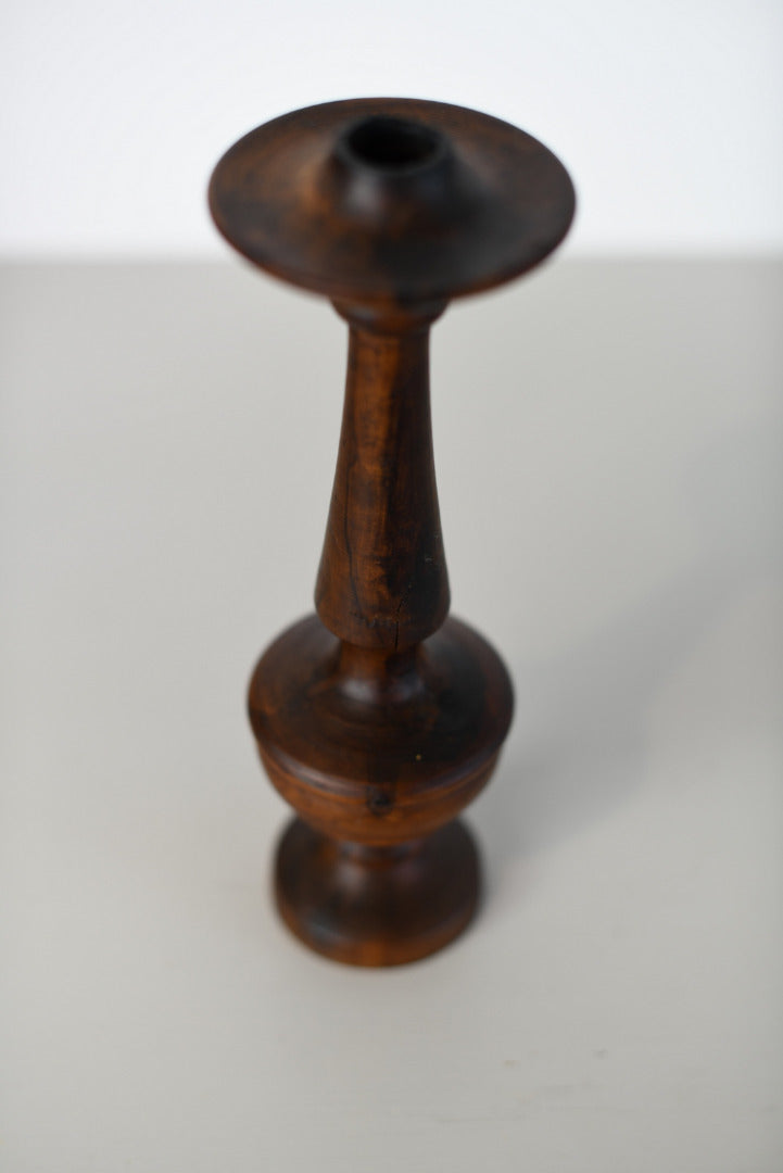 Turned Walnut Candlestick - Kernow Furniture