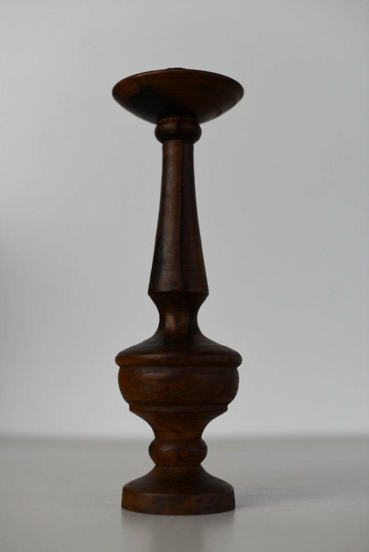 Turned Walnut Candlestick - Kernow Furniture