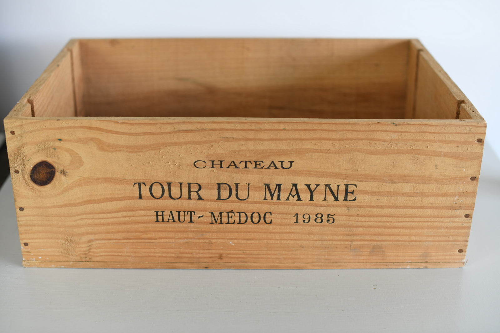 Vintage Wooden Wine Box - Chateau Tour De Mayne 1985 - Kernow Furniture