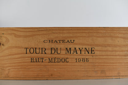 Vintage Wooden Wine Box - Chateau Tour De Mayne 1985 - Kernow Furniture