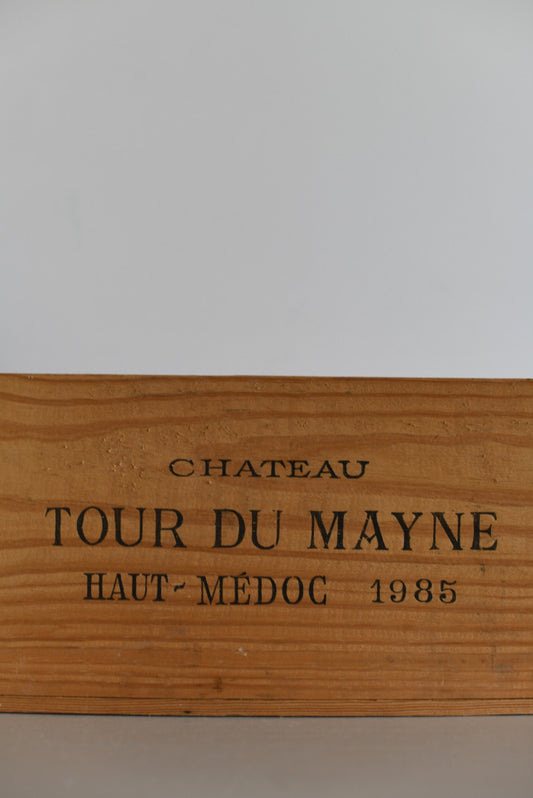 Vintage Wooden Wine Box - Chateau Tour De Mayne 1985 - Kernow Furniture