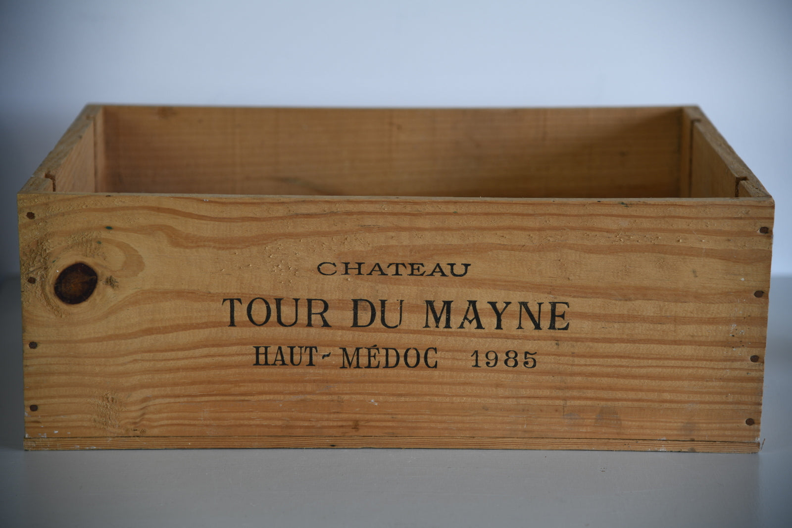 Vintage Wooden Wine Box - Chateau Tour De Mayne 1985 - Kernow Furniture