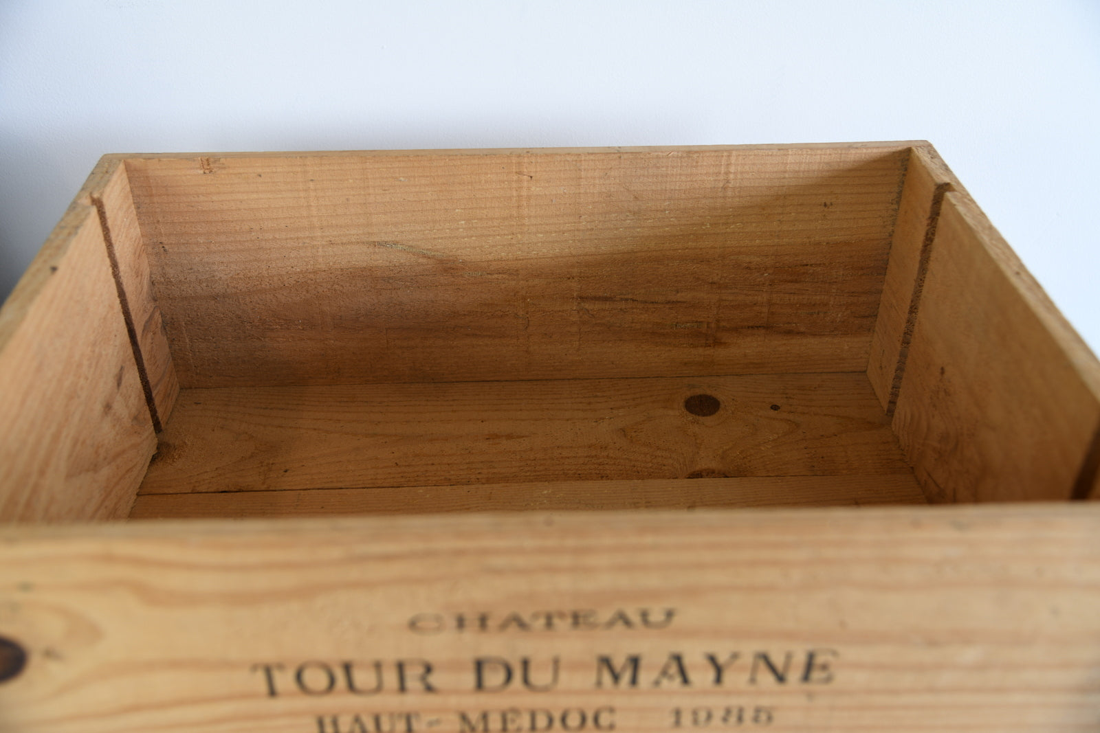 Vintage Wooden Wine Box - Chateau Tour De Mayne 1985 - Kernow Furniture