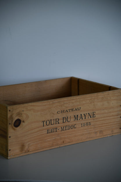 Vintage Wooden Wine Box - Chateau Tour De Mayne 1985 - Kernow Furniture