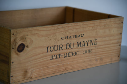 Vintage Wooden Wine Box - Chateau Tour De Mayne 1985 - Kernow Furniture