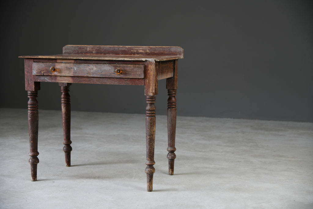 Small Rustic Pine Side Occasional Hall Table - Kernow Furniture