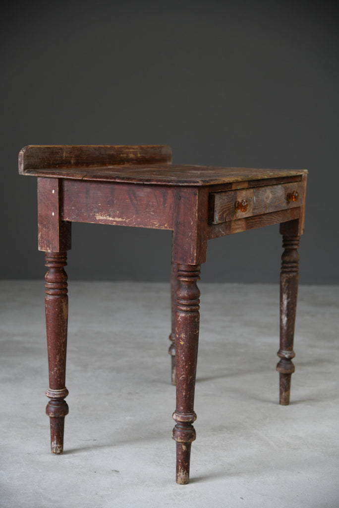 Small Rustic Pine Side Occasional Hall Table - Kernow Furniture