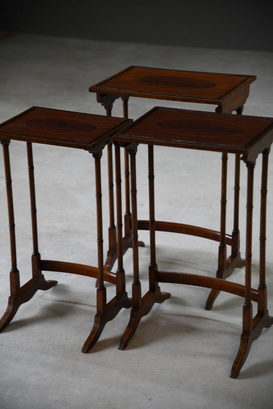 Georgian Style Mahogany Nest of Tables - Kernow Furniture