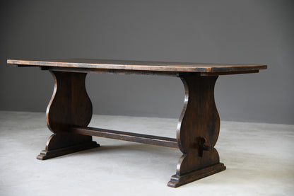 Rustic Oak Refectory Table - Kernow Furniture