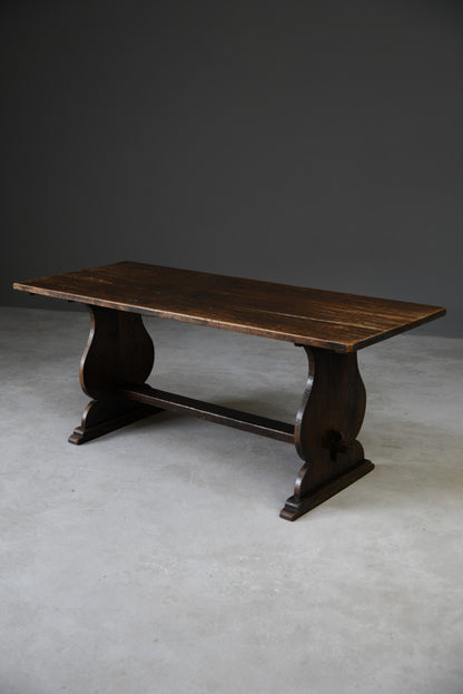 Rustic Oak Refectory Table - Kernow Furniture