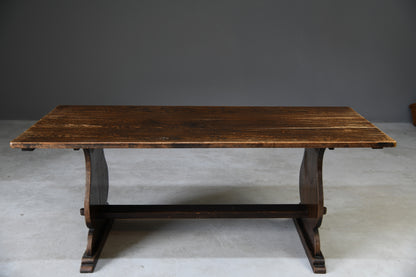 Rustic Oak Refectory Table - Kernow Furniture