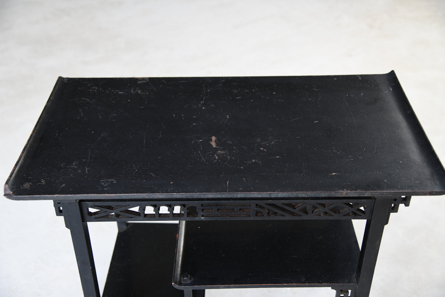 Oriental Style Ebonised Side Table - Kernow Furniture