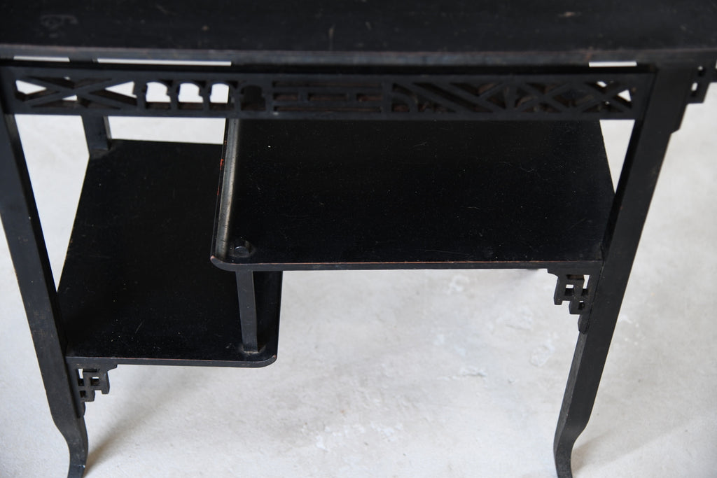 Oriental Style Ebonised Side Table - Kernow Furniture