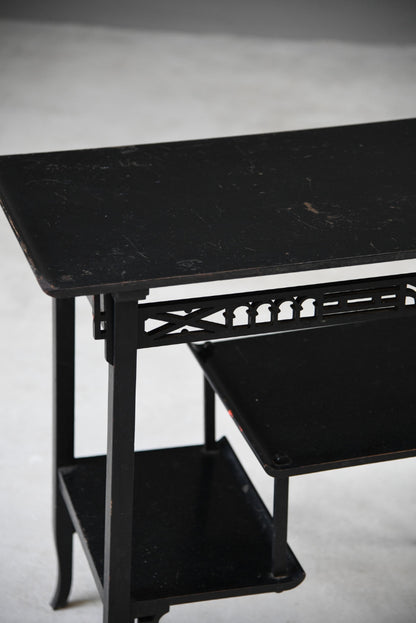 Oriental Style Ebonised Side Table - Kernow Furniture