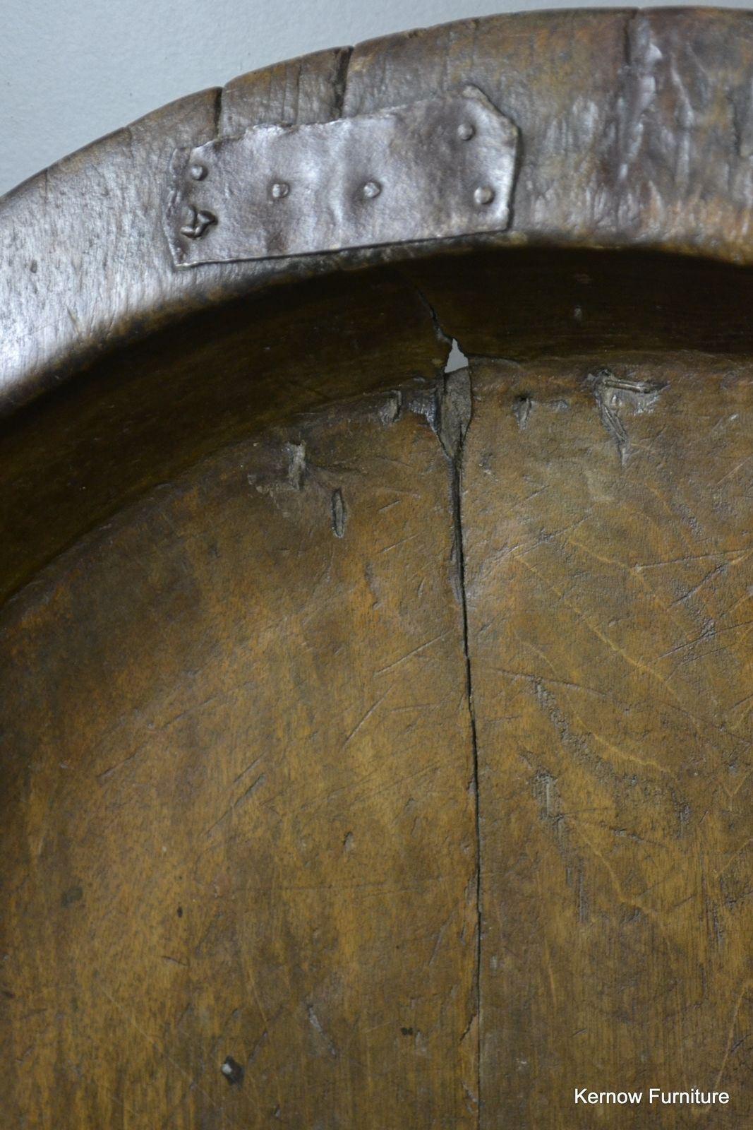 Large Rustic Indian Turned Wooden Bowl