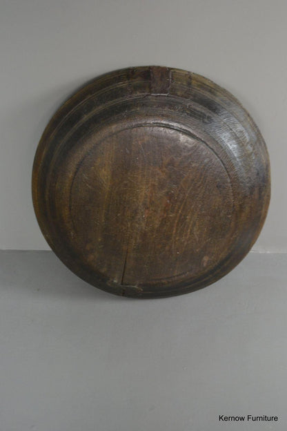 Large Rustic Indian Turned Wooden Bowl