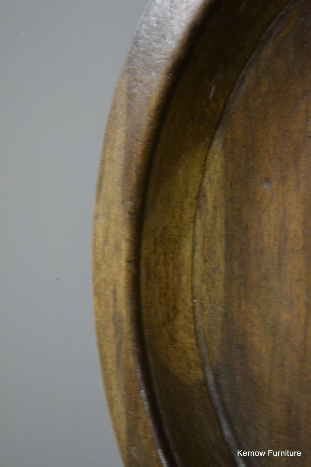 Large Rustic Indian Turned Wooden Bowl