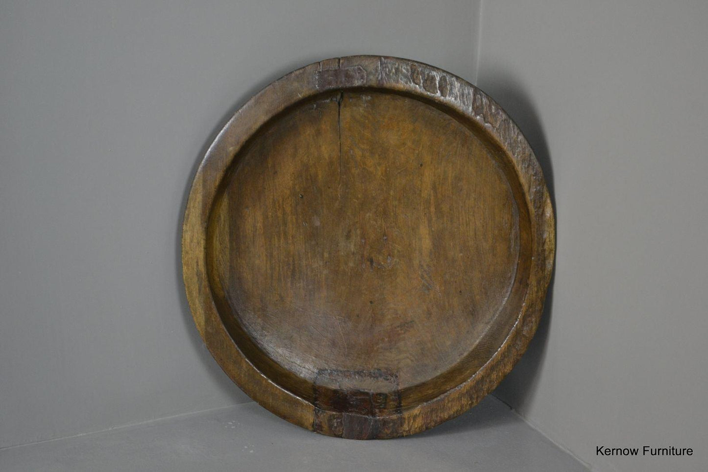 Large Rustic Indian Turned Wooden Bowl