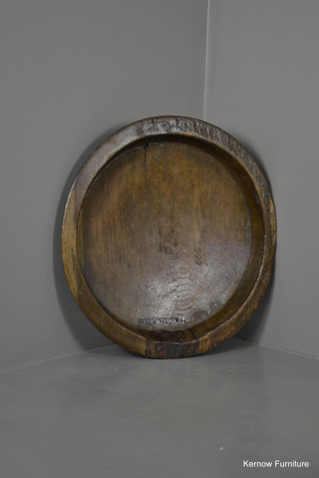 Large Rustic Indian Turned Wooden Bowl