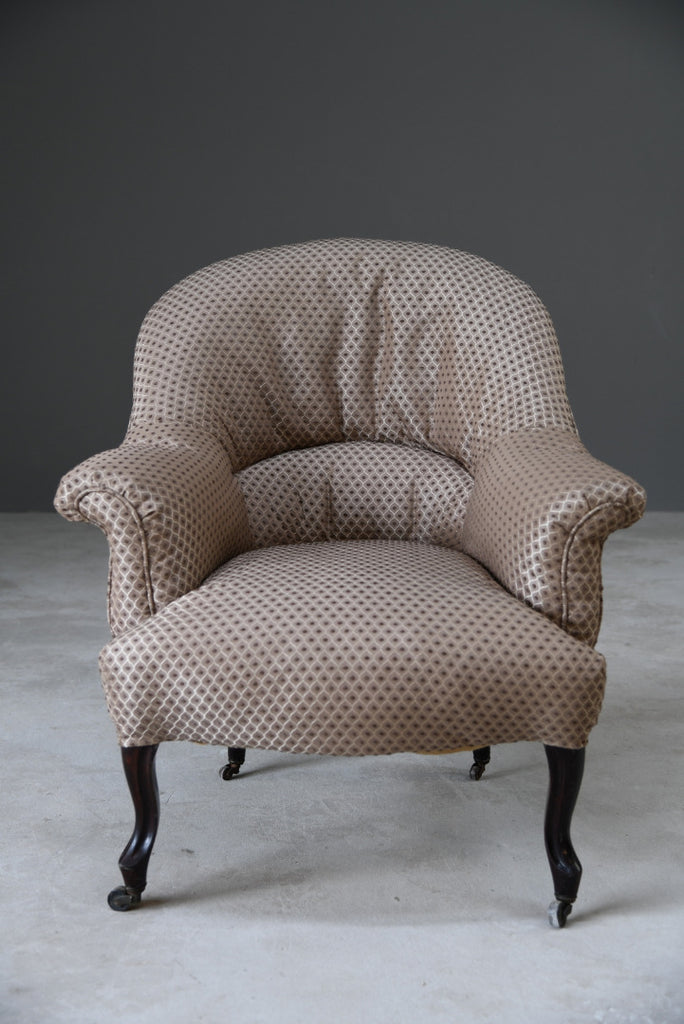Antique French Upholstered Armchair - Kernow Furniture