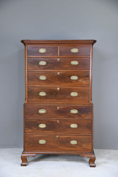 Antique Georgian Mahogany Chest on Chest - Kernow Furniture