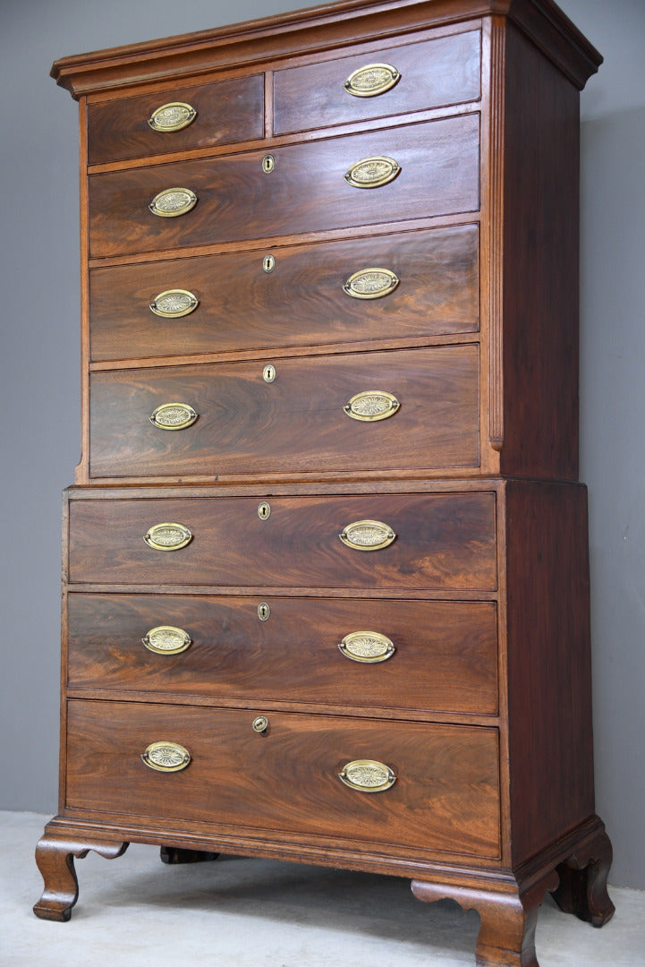 Antique Georgian Mahogany Chest on Chest - Kernow Furniture