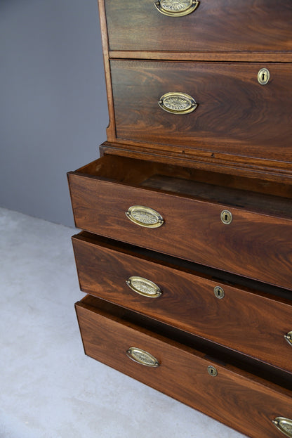 Antique Georgian Mahogany Chest on Chest - Kernow Furniture