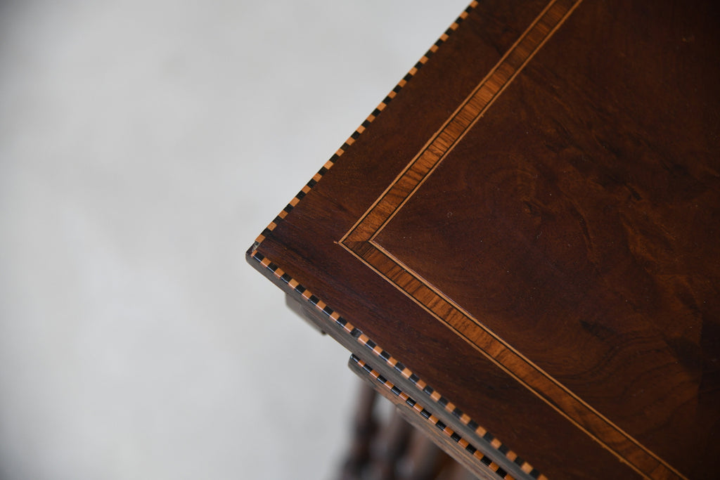 Antique Style Nesting Tables Inlaid Mahogany - Kernow Furniture