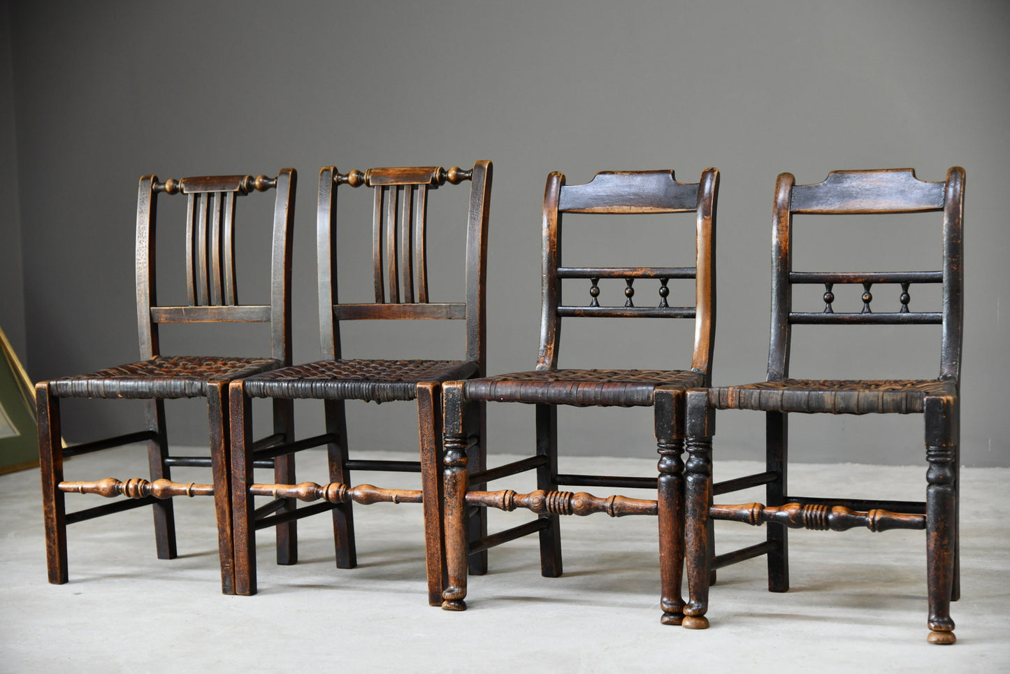 6 Harlequin Oak & Leather Kitchen Chairs - Kernow Furniture