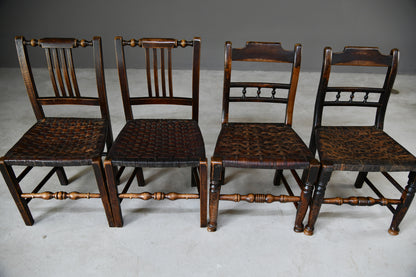 6 Harlequin Oak & Leather Kitchen Chairs - Kernow Furniture