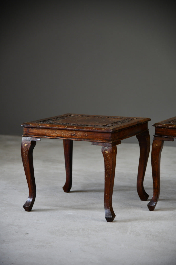 Pair Inlaid Eastern Side Tables - Kernow Furniture