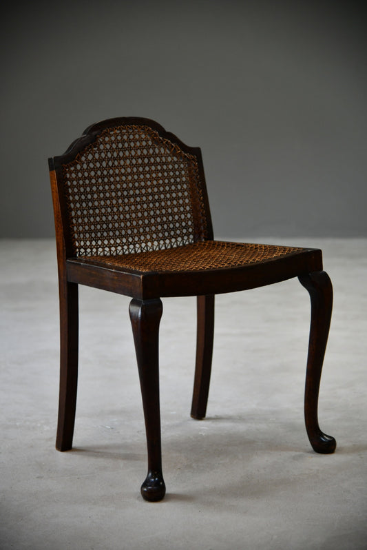Vintage Cane Dressing Stool - Kernow Furniture
