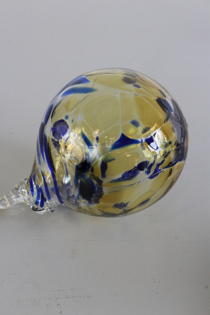Blue Yelllow Hand Blown Glass Globe - Kernow Furniture