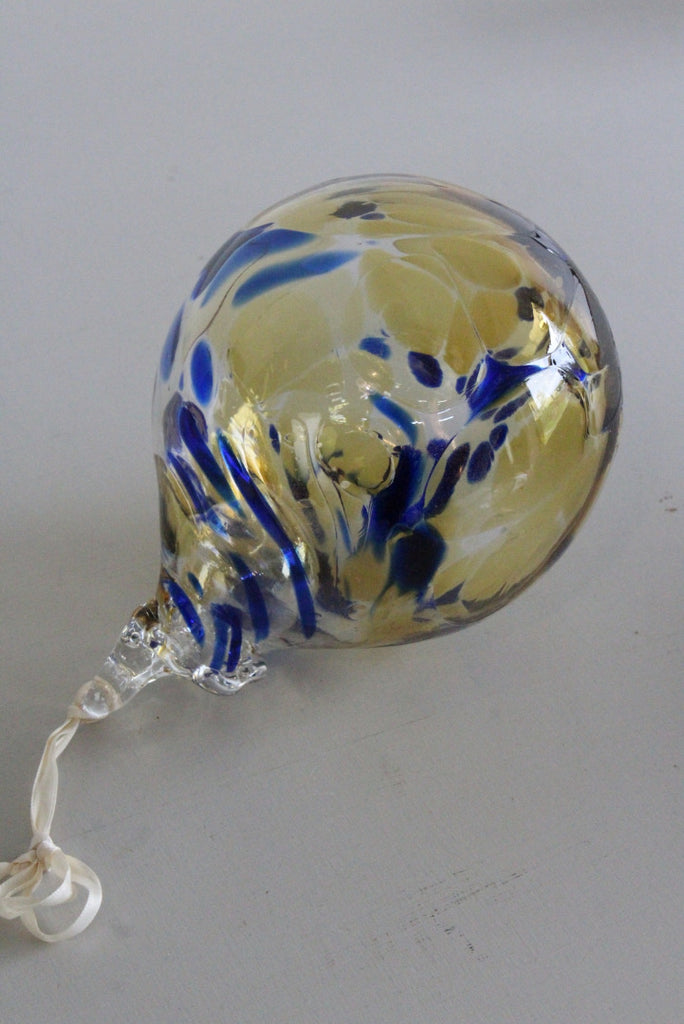 Blue Yelllow Hand Blown Glass Globe - Kernow Furniture