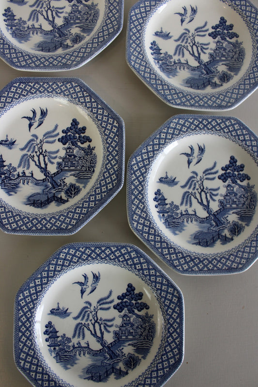 5 J & G Meakin Willow Plates - Kernow Furniture
