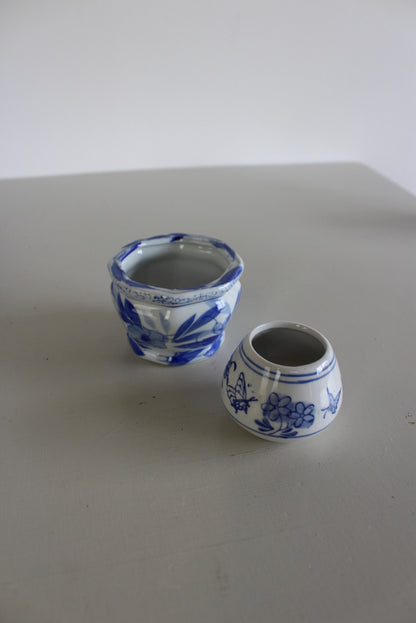 Blue White Pots - Kernow Furniture