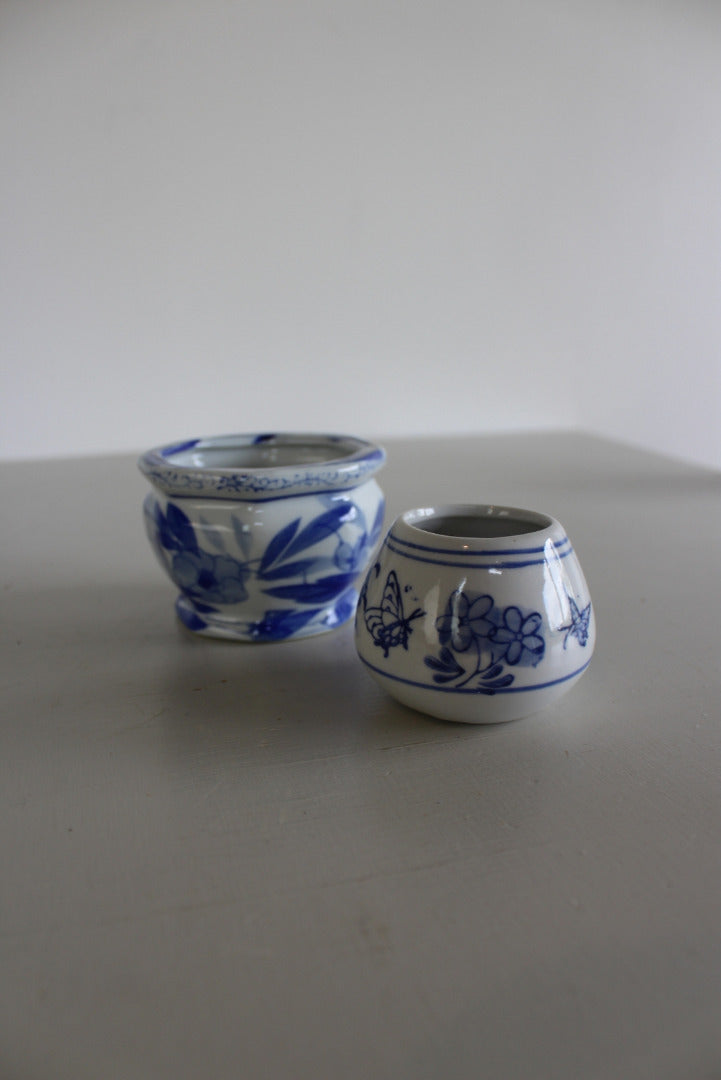 Blue White Pots - Kernow Furniture