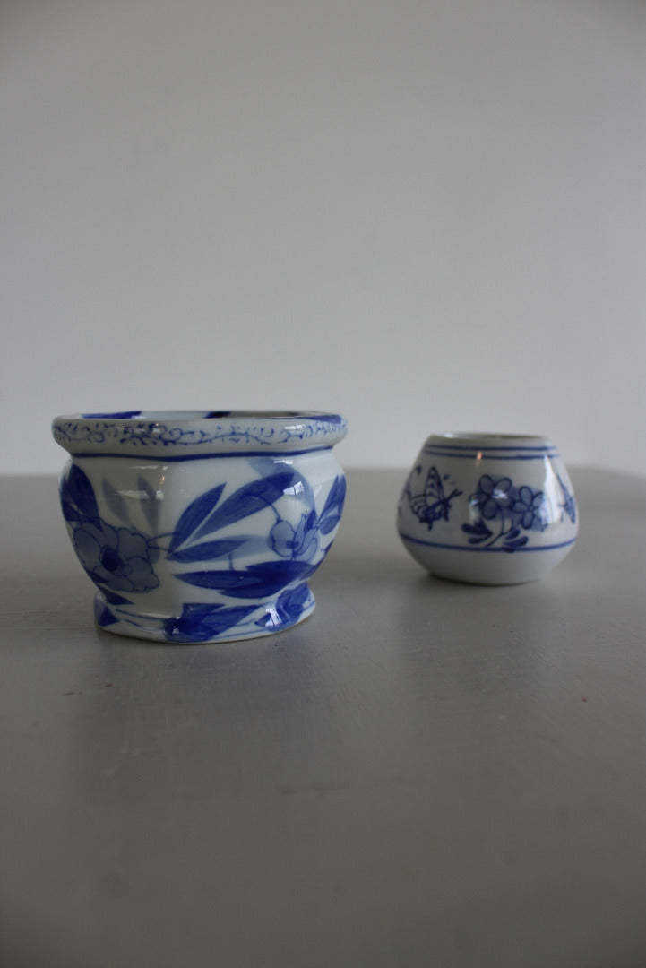 Blue White Pots - Kernow Furniture