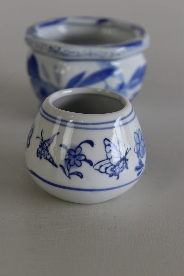 Blue White Pots - Kernow Furniture