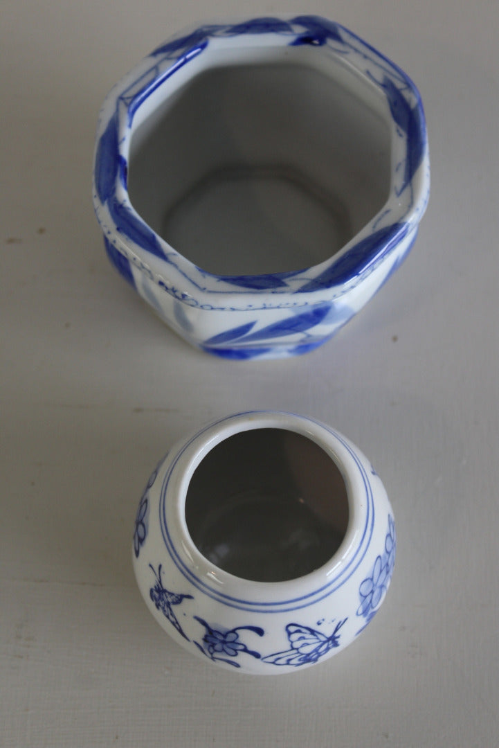 Blue White Pots - Kernow Furniture