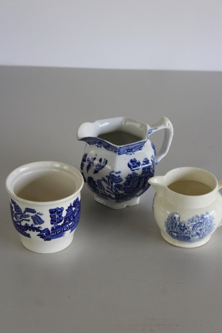 Blue White Milk Jugs - Kernow Furniture