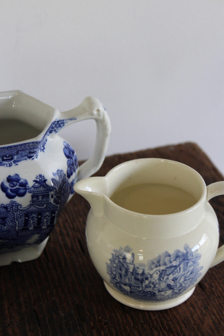 Blue White Milk Jugs - Kernow Furniture