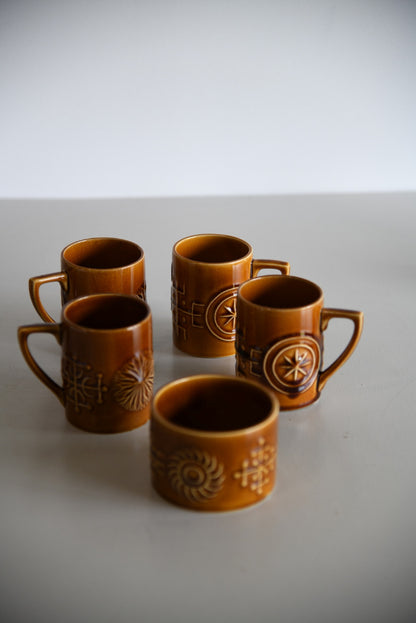 4 Retro Portmeirion Totem Cups